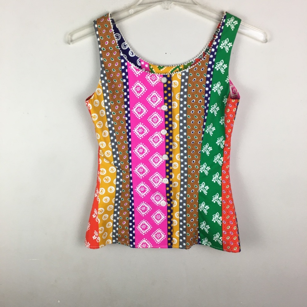 Vintage 60s hippie patchwork matching pant outfit - Picture 4 of 16